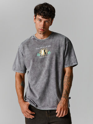 MARK FORMELLE Футболка 603113 111927 ACID WASH т.серый +печать
