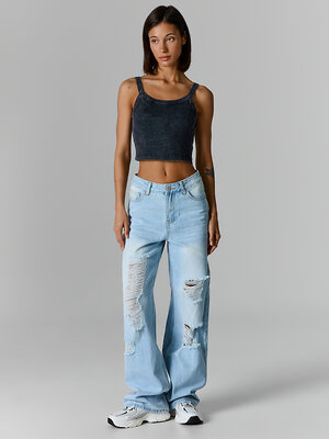 MARK FORMELLE Топ 603661 112921 ACID WASH черный
