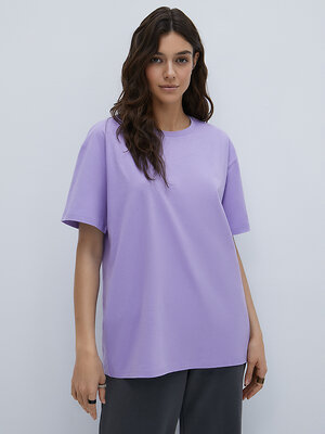 Omsa Футболка 604729 OmT_D1301 Фуфайка (футболка) женская OVERSIZE, CO Lilla (Фиолетовый)