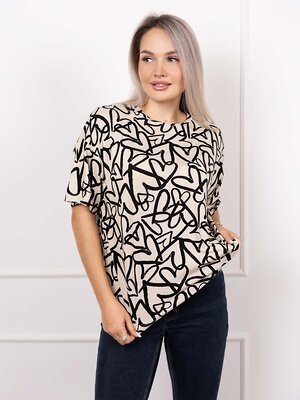 Текс-плюс Футболка 607118 НФ-00249855 Бежевый,черный