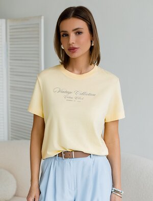 VILATTE Футболка 607423 D49.176 сливочное масло_vintage