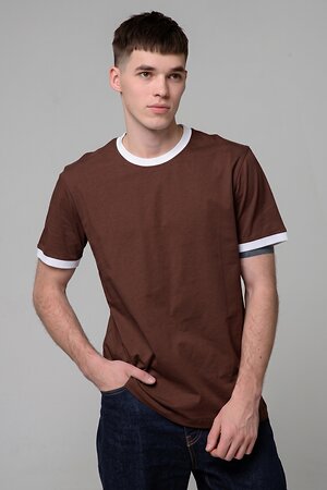 Натали Футболка 609542 14481 коричневый+белый