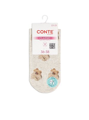 Conte elegant Носки 611109 CLASSIC (лен, печать) 20С-107/2СП бежевый