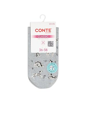 Conte elegant Носки 611110 CLASSIC (лен, печать) 20С-107/2СП серый