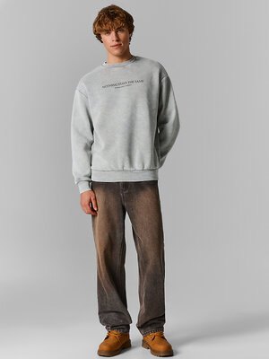 MARK FORMELLE Свитшот 611197 121801/1 ACID WASH серый +печать1