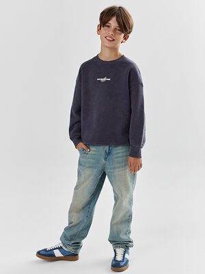 MARK FORMELLE Свитшот 611505 123437/1 ACID WASH графит +печать2