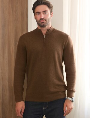 VILATTE Свитер 612356 U34.001 кофейный меланж