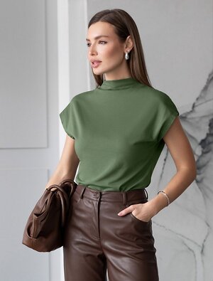 VILATTE Футболка 612573 D49.177 т.оливковый