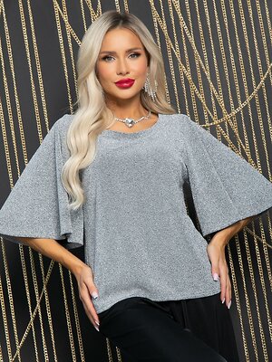 LT Collection Блуза 612646 Б16475-1М Серебро