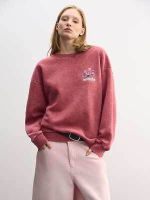 MARK FORMELLE Свитшот 613292 122887/1 ACID WASH терракотовый +печать