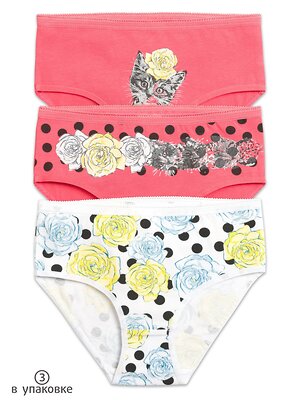 PELICAN Трусы 152734 GULC3209/1(3) Малиновый/малиновый/белый