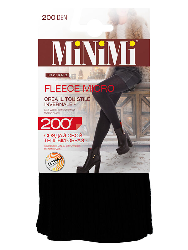 Minimi Колготки 165364 FLEECE MICRO 200 nero