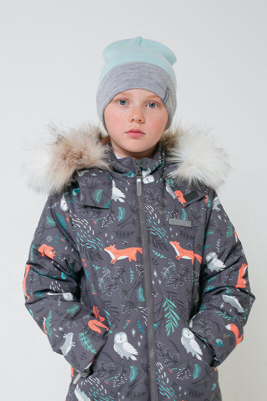 CROCKID Шапка 174185 КВ 20177/21ш светлая бирюза, св.серый меланж
