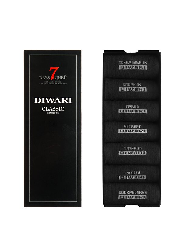 DiWaRi Носки 187871 CLASSIC 7 дней (7 пар) Черный