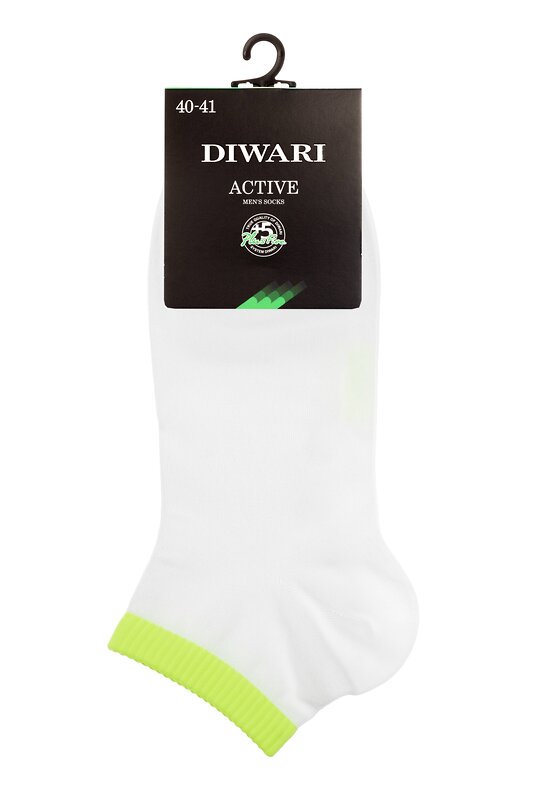 DiWaRi Носки 188067 ACTIVE (короткие) Белый-салатовый