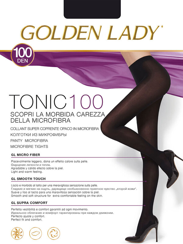 JS Golden Lady Колготки 198980 TONIC 100 nero