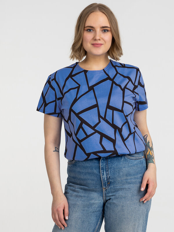 Апрель Футболка 239729 1ЖДФК3174001н голубая мозаика на черном