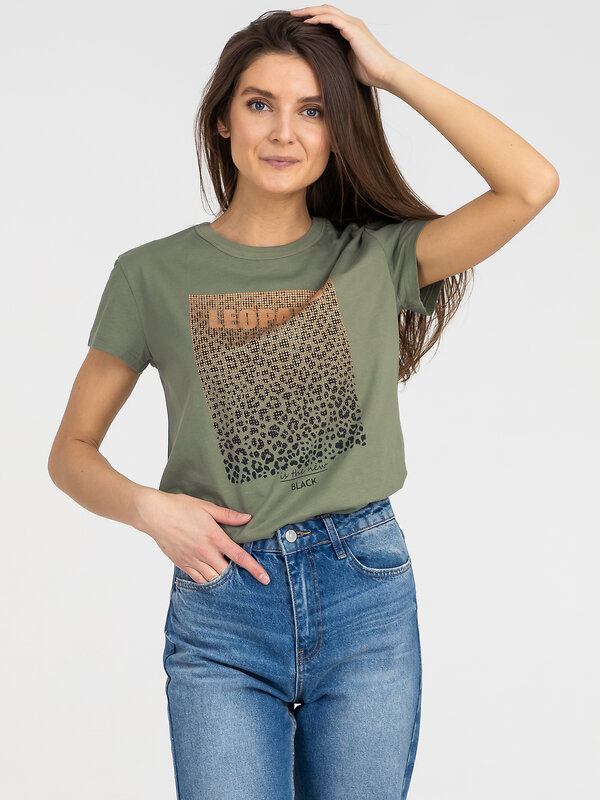 Апрель Футболка 239744 1ЖДФК4164001 оливковый