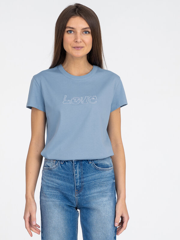 Апрель Футболка 245642 1ЖДФК3792001 серо-голубой