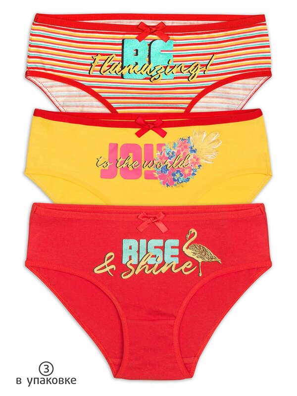 PELICAN Трусы 250461 GULB3286(3) Красный/желтый/коралловый