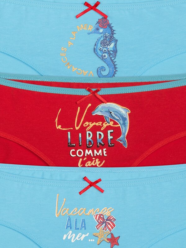 PELICAN Трусы 250481 GULB4285/1(3) Лазурный/коралловый/лазурный