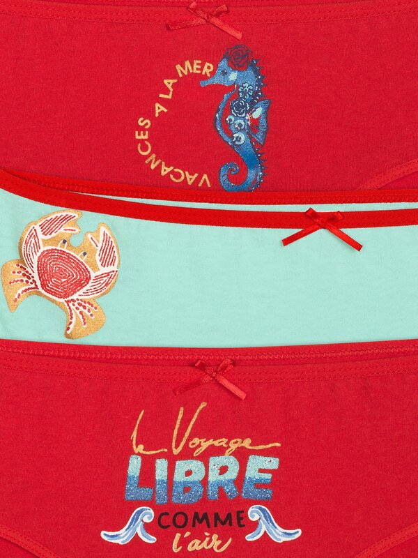 PELICAN Трусы 250503 GULC4285(3) Лазурный/коралловый/коралловый