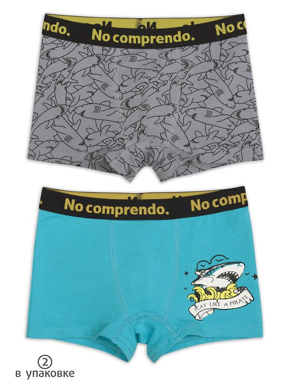 PELICAN Трусы 256161 BUHB3289(2) Серый/бирюза