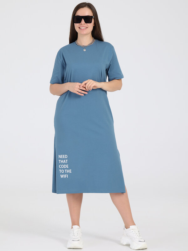 Апрель Платье 290282 1ЖПК4279804 темно-голубой