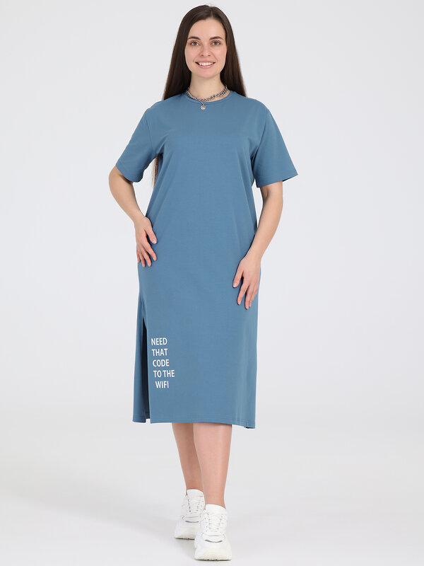 Апрель Платье 290282 1ЖПК4279804 темно-голубой
