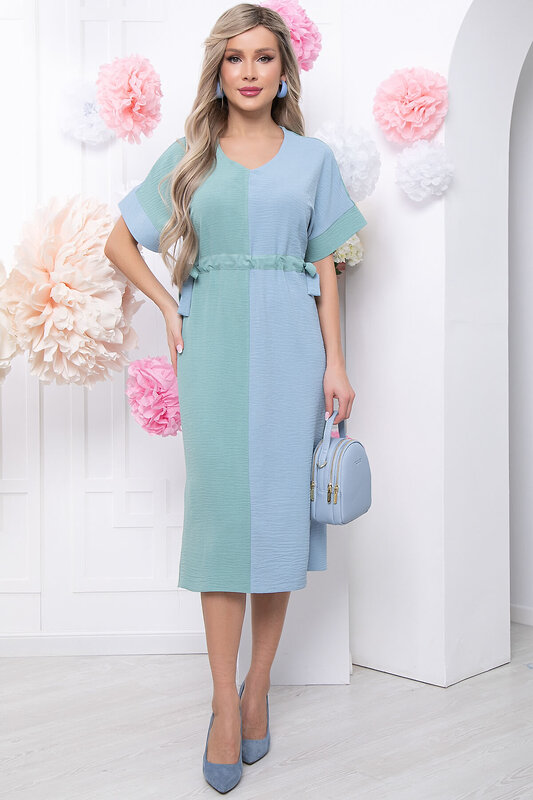 LT Collection Платье 296616 П5756 фисташка, голубой