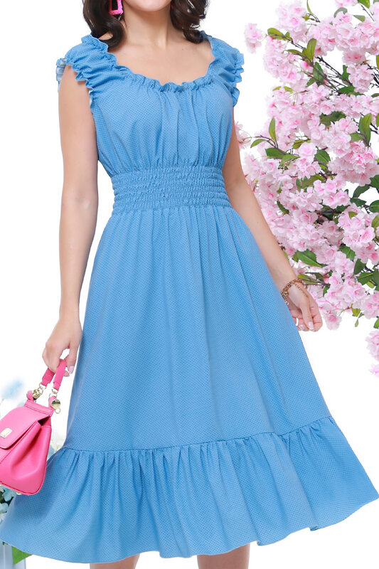 DStrend Платье 301606 П-3944-0199 Серо-голубой