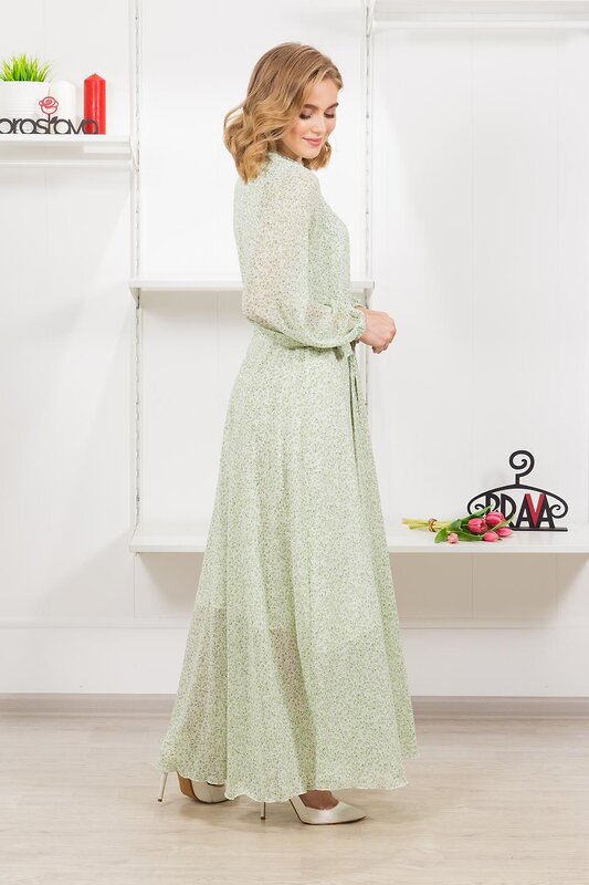 Brava Платье 306409 4880-2 белый салатовый цветы