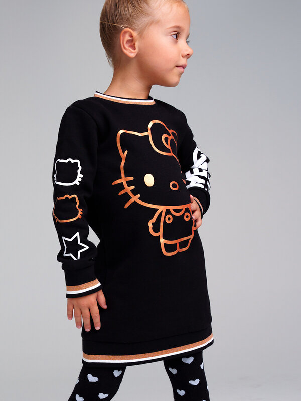 PLAYTODAY Платье 311998 32342029 черный,белый,золотистый