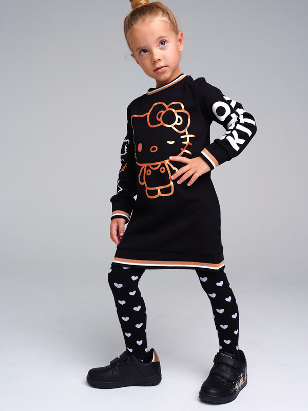 PLAYTODAY Платье 311998 32342029 черный,белый,золотистый