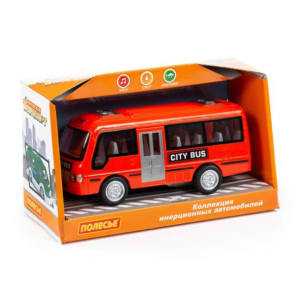 Полесье "Городской автобус", автомобиль инерционный (со светом и звуком) (в коробке) 322498 78964 