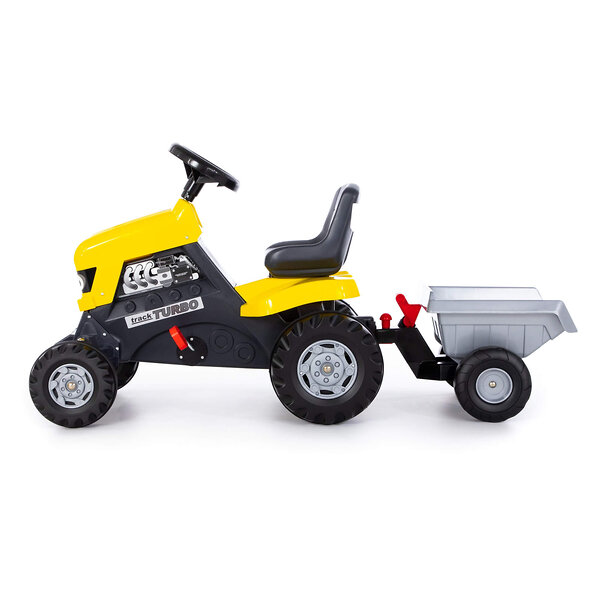 Полесье Каталка-трактор с педалями "Turbo" (жёлтая) с полуприцепом 322906 89328 