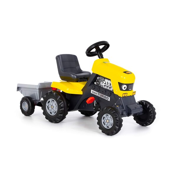 Полесье Каталка-трактор с педалями "Turbo" (жёлтая) с полуприцепом 322906 89328 