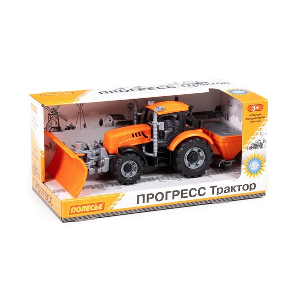 Полесье Трактор "Прогресс" снегоуборочный инерционный (оранжевый) (в коробке) 323098 91772 