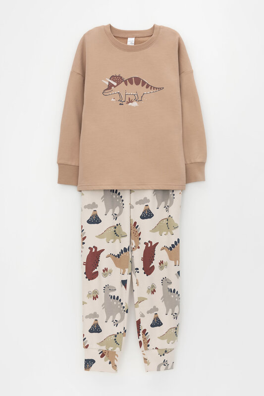 CROCKID Пижама 330633 К 1567 ореховый мусс, динозавры
