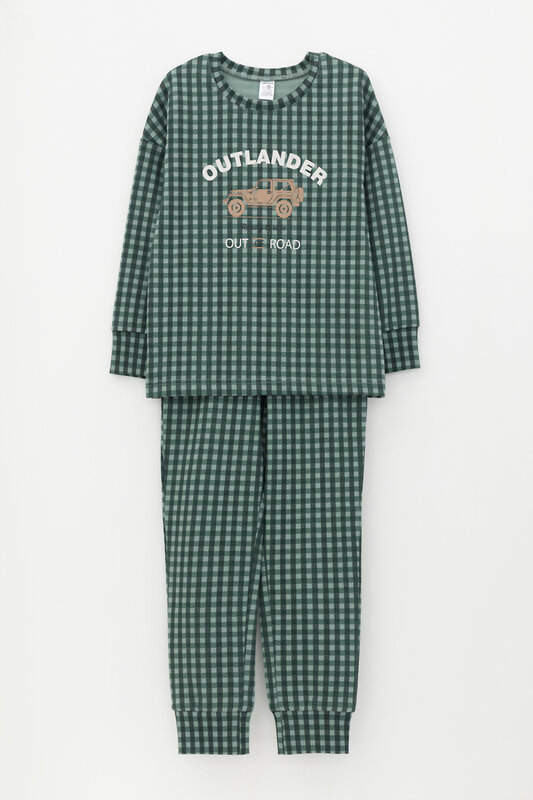 CROCKID Пижама 330634 К 1598 полынь, маленькая клетка