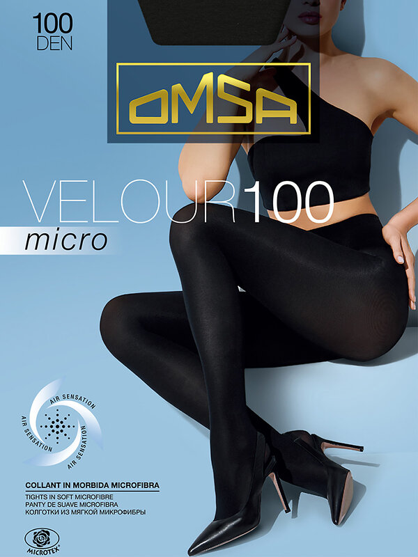 Omsa Колготки 332005 VELOUR MICRO 100 nero