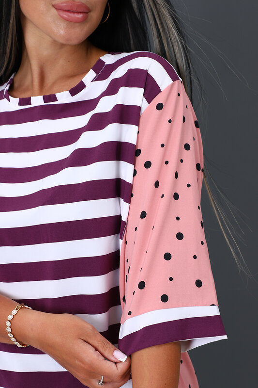 Натали Туника 354863 52290 бело-сиреневый