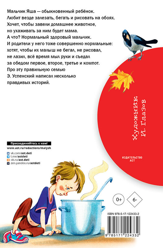 АСТ Успенский Э.Н. "Про мальчика Яшу. Веселые рассказы" 371268 978-5-17-122433-2 