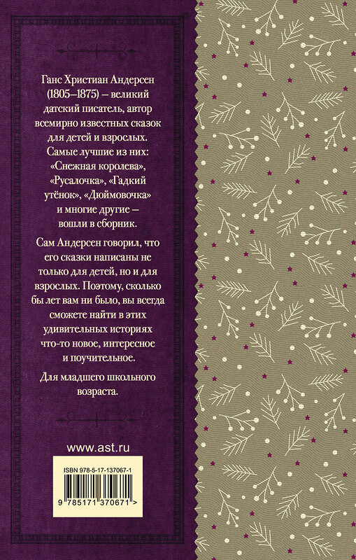 АСТ Г. Х. Андерсен "Снежная королева. Сказки" 373833 978-5-17-137067-1 