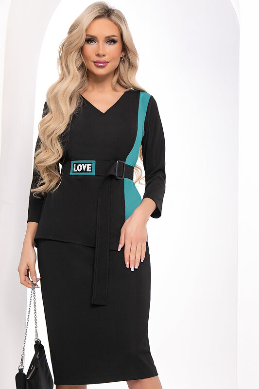 LT Collection Костюм 376665 К8359 черный, бирюза