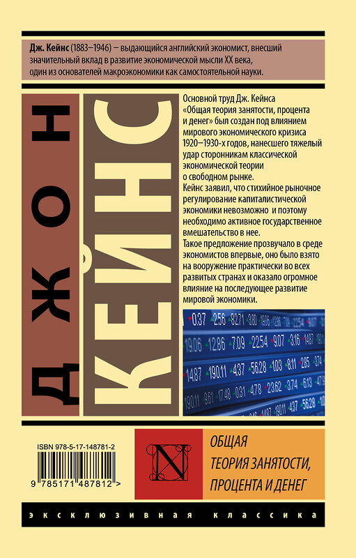 АСТ Джон Кейнс "Общая теория занятости, процента и денег" 377884 978-5-17-148781-2 