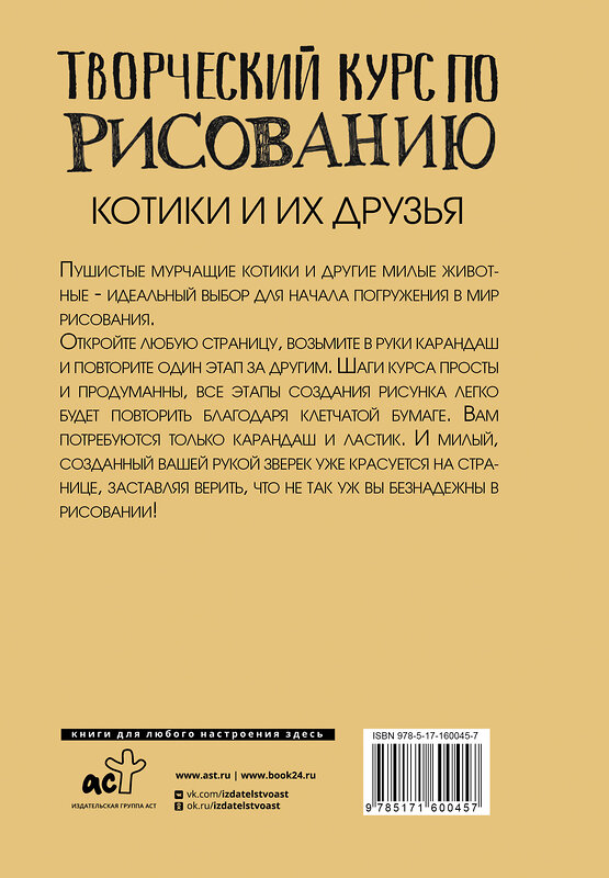 АСТ Грей Мистер "Творческий курс по рисованию. Котики и их друзья" 386501 978-5-17-160045-7 