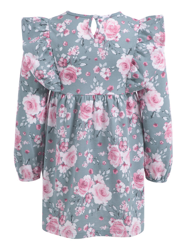 Апрель Платье 394739 1ДПД4461001н розы на сером