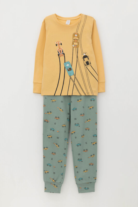 CROCKID Пижама 402801 К 1541 пшеница, гонки на весеннем зеленом