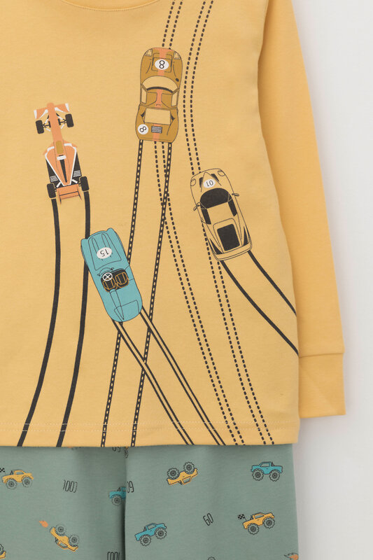 CROCKID Пижама 402801 К 1541 пшеница, гонки на весеннем зеленом